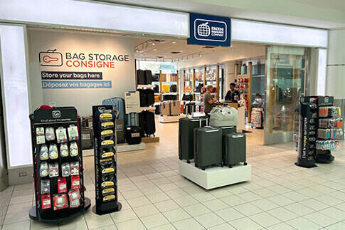 Storage at Pearson Terminal 3 Departures — luggage storage location